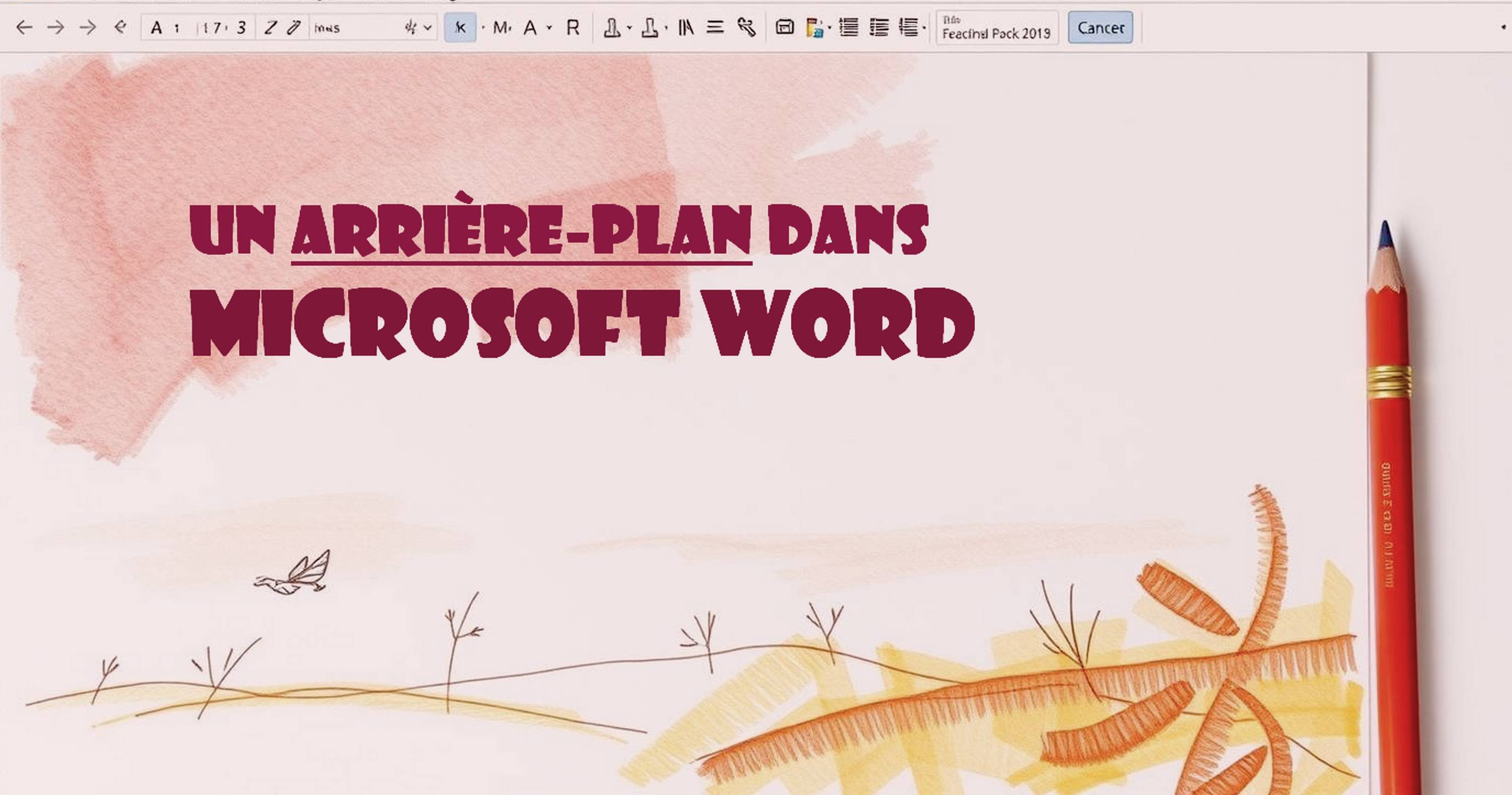 Image d’arrière-plan ajoutée dans Word : visible à l’écran, elle ne sera pas toujours imprimée sans réglages spécifiques. © D. Ichbiah avec Leonardo.ai